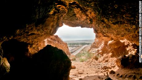 This is one of the Qumran caves where the Dead Sea Scroll fragments were found.