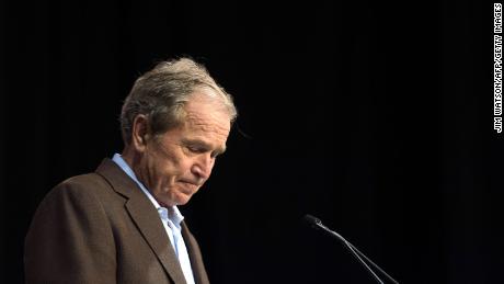 Former US President George W. Bush speaks for his brother and Republican presidential candidate Jeb Bush during a campaign rally in Charleston, South Carolina, February 15, 2016.