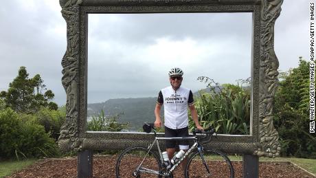 Lance Armstrong poses for a photo at the Arataki Visitor Centre during a ride with local cyclists in Auckland&#39;s Waitakere Ranges on December 19, 2016 in Auckland, New Zealand.