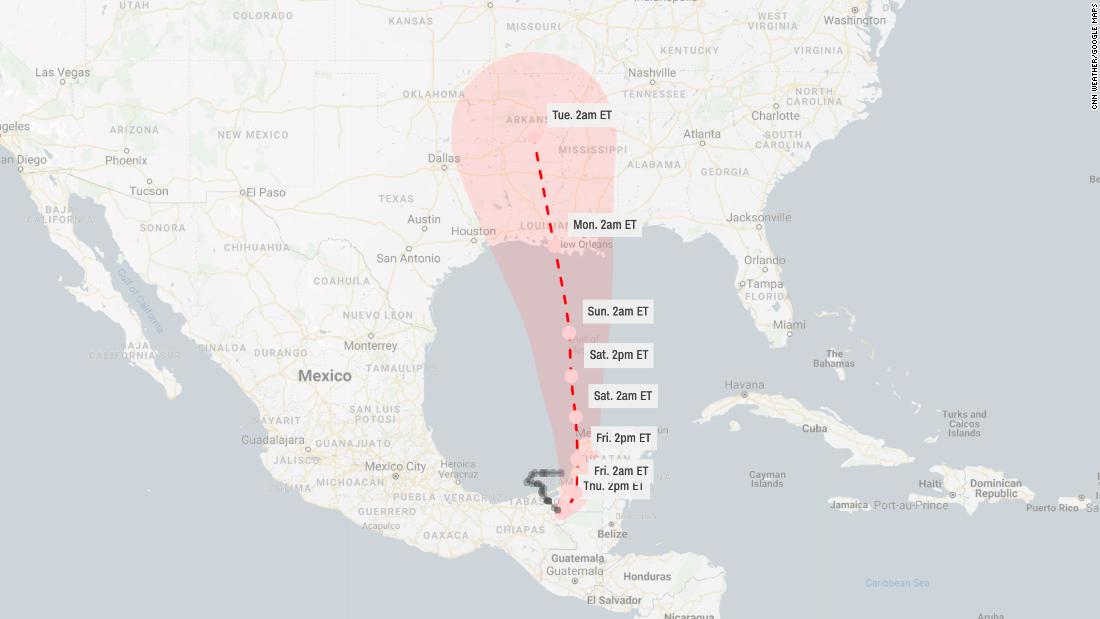 Tropical depression expected to turn back toward the US coast and re-intensify