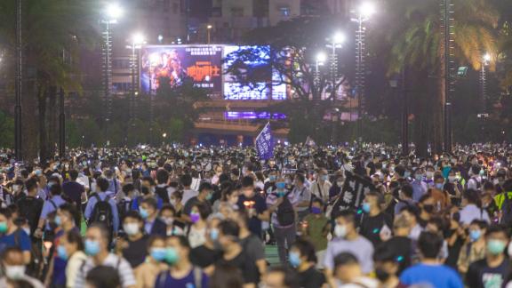 Thousands took part in a vigil for Tiananmen in 2020, despite the event being banned on coronavirus grounds. 