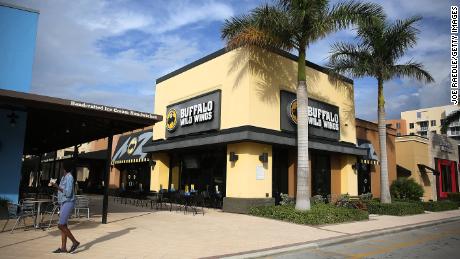 A Buffalo Wild Wings restaurant is seen on November 28, 2017 in Miami.