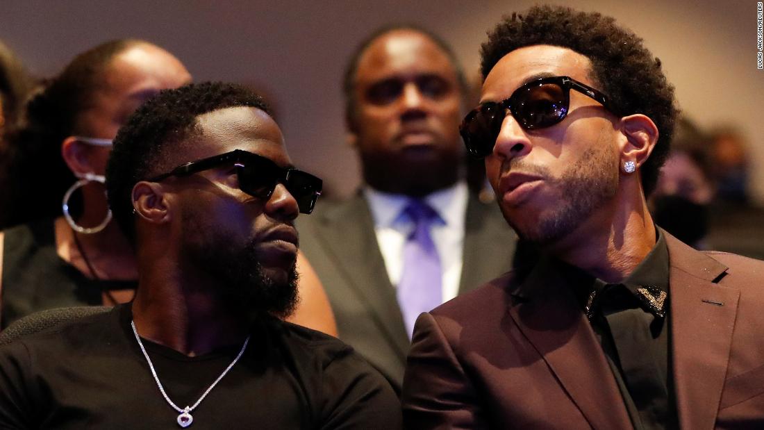 Actor Kevin Hart, left, and rapper Chris &quot;Ludacris&quot; Bridges were among those in attendance.