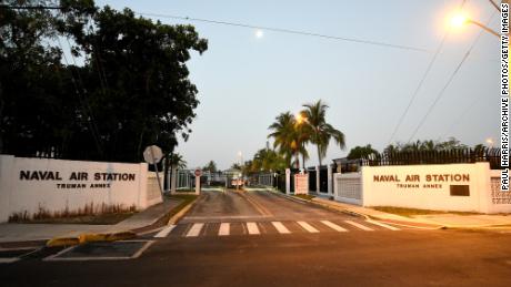 Three Chinese nationals were sentenced to prison for entering a restricted area at this naval base in Key West, Florida.