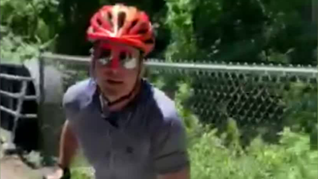 Police searching for cyclist who was filmed accosting people posting signs supporting Black Lives Matter