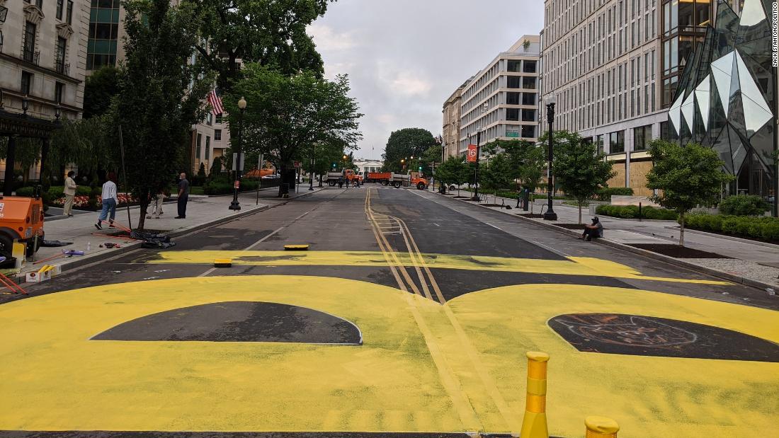 'Black Lives Matter' painted on road to the White House