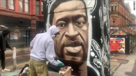 George Floyd mural in Manchester, England.