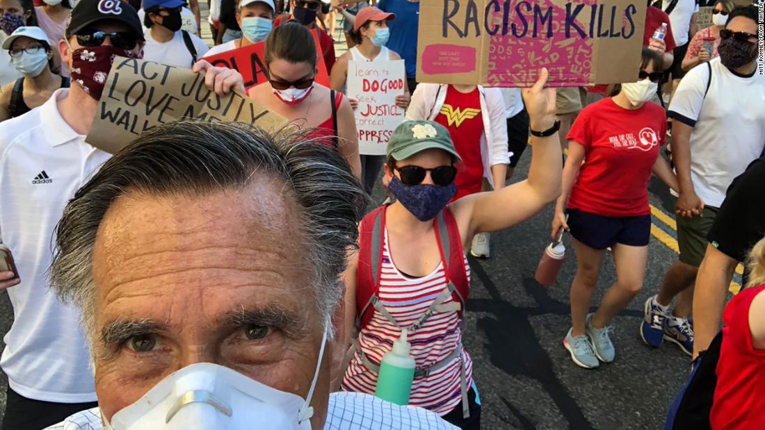 Mitt Romney marches in George Floyd protest 'to make sure people ...