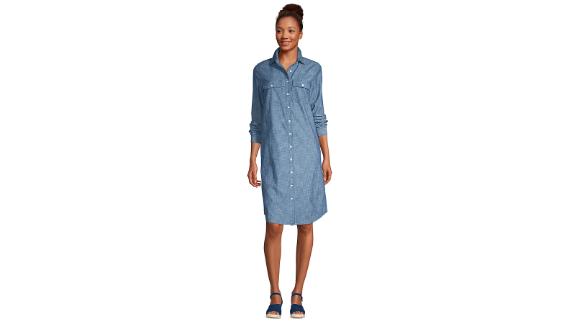 lands end denim dress