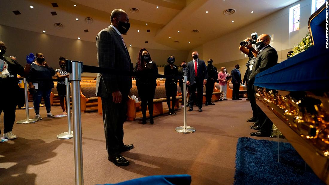 A memorial service is held for George Floyd in Houston