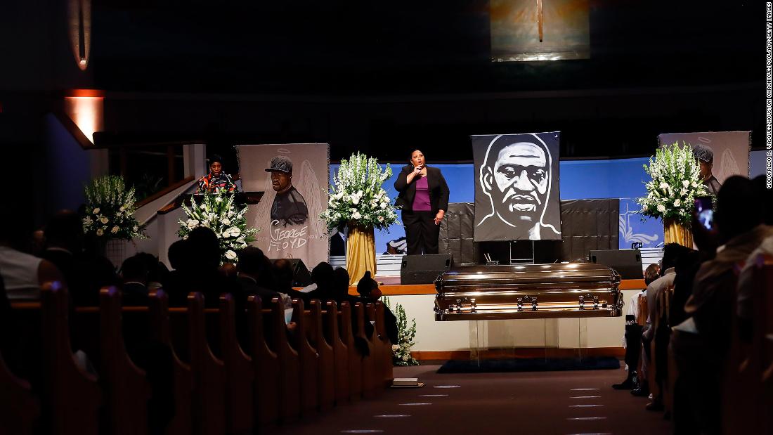 Pastor Kim Burrell sings &quot;God Will Take Care of You&quot; during Tuesday&#39;s service.