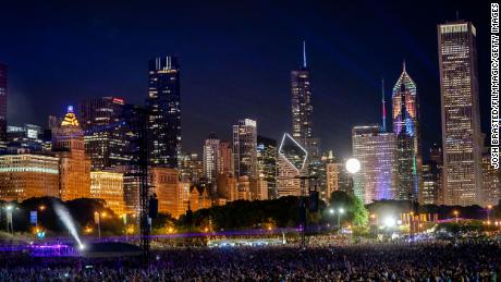 Crowds attend the Lollapalooza music festival at Grant Park on August 2, 2019, in Chicago.