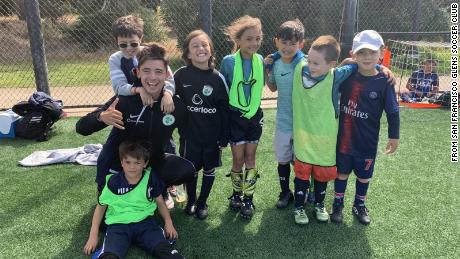 Some of the players with the San Francisco Glens Soccer Club in 2019.