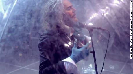 The Flaming Lips perform in socially distant bubbles on Stephen Colbert's late night show. 
