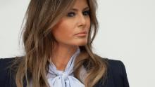 US First Lady Melania Trump attends the Federal Partners in Bullying Prevention (FPBP) Cyberbullying Prevention Summit at the US Health Resources and Services Administration building in Rockville, Maryland, August 20, 2018, as part of her &quot;Be Best&quot; campaign.