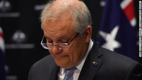 Prime Minister Scott Morrison during a news conference in the Main Committee Room at Parliament House on June 12 in Canberra.