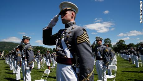 Trump addresses a socially-distanced West Point graduation 