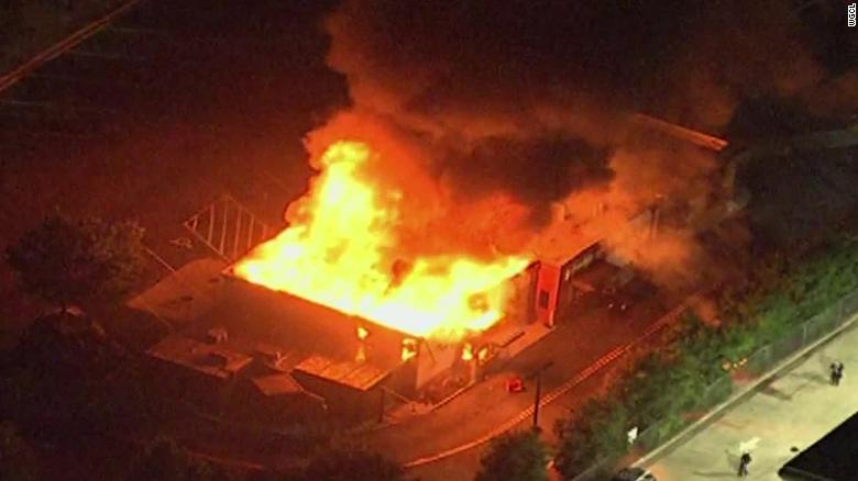 Video shows Atlanta Wendy's in flames as protests grow 