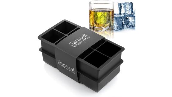 Samuelworld Ice Cube Tray Large Size Silicone Flexible 8 Cavity