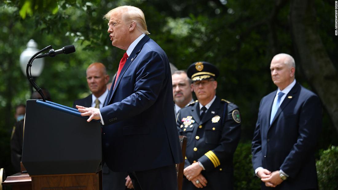 Trump defends police before signing executive action