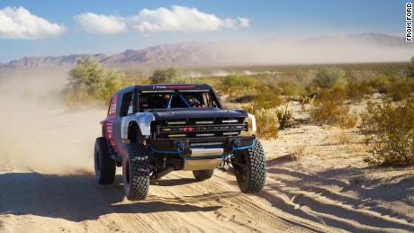 A picture of the Bronco R race prototype, which hints at what the new Ford Bronco model could look like. 