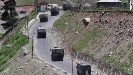 INDIAN ARMY CONVOY MOVING ALONG SRINAGAR-LEH NATIONAL HIGHWAY
