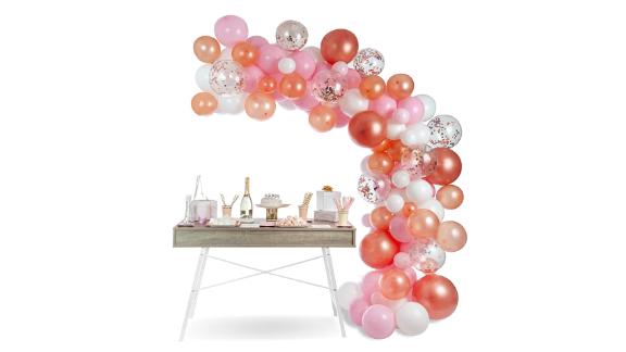 Kit arc de guirlande de ballon rose or rose 