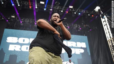 Rapper Killer Mike performs onstage at Outkast #ATLast Concert at Centennial Olympic Park in Atlanta.