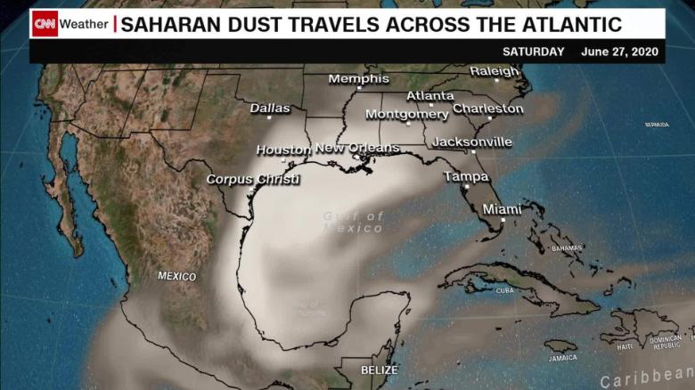 Sahara Dust Map Current Saharan Dust Will Impact The Southeast This Week - Cnn Video