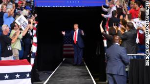Trump holds first entirely indoor rally in nearly three months