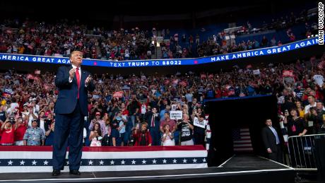 President Donald Trump in Tulsa, Okla. (AP Photo/Evan Vucci)