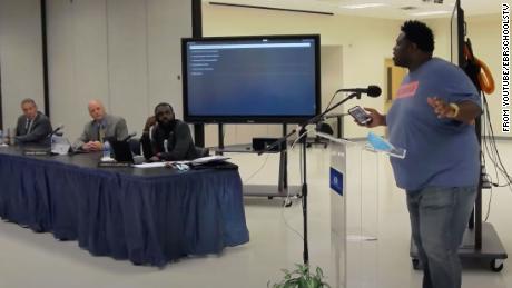 Garcy Chambers Jr. addresses the hearing Thursday.