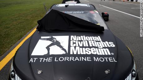 FedEx removed its branding from Denny Hamlin&#39;s Talladega car to highlight the National Civil Rights Museum. 
