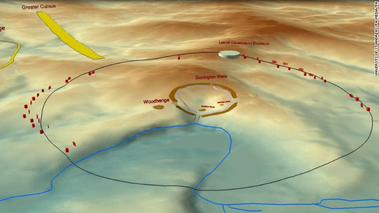 The shafts combined to make a circle more than two kilometers in diameter.