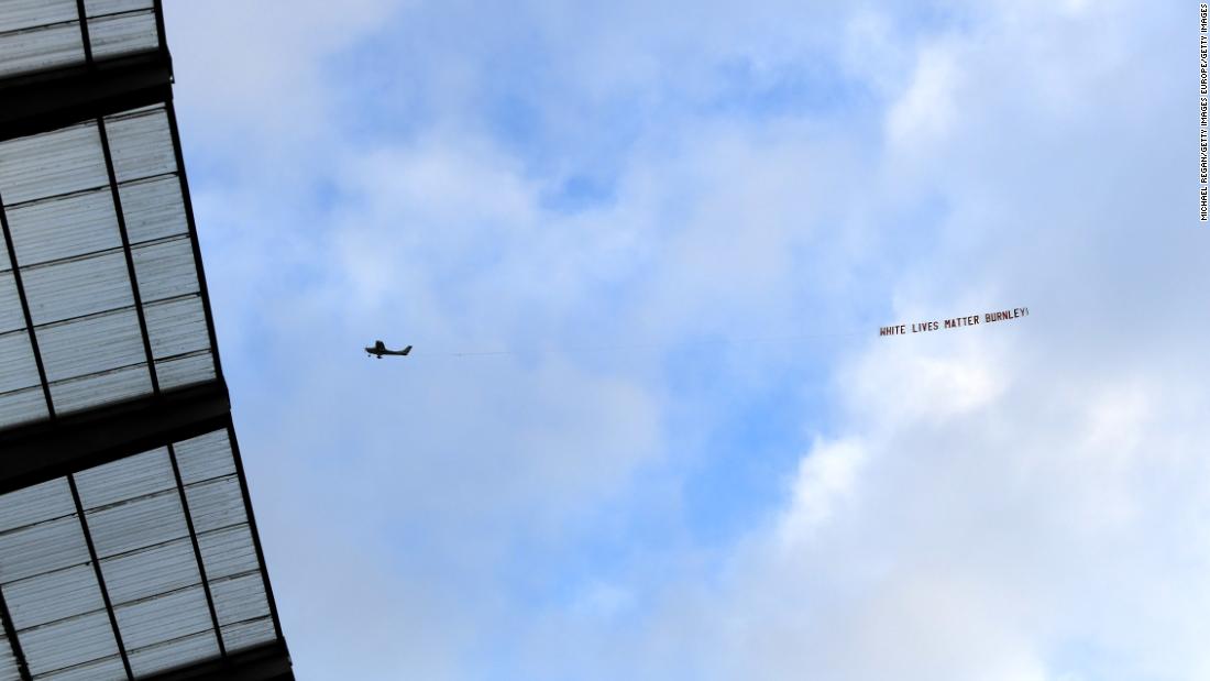 Burnley condemns 'White Lives Matter' banner flown over Etihad ...