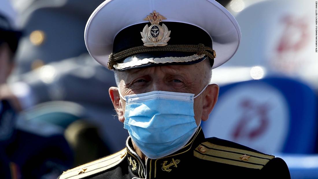 A ceremonial soldier wears a face mask during &lt;a href=&quot;http://edition.cnn.com/2020/06/24/europe/victory-day-moscow-parade-coronavirus-2020-intl/index.html&quot; target=&quot;_blank&quot;&gt;Russia&#39;s Victory Day parade&lt;/a&gt; in Moscow on June 24. A major celebration was originally planned to take place in May, with world leaders invited to attend, but it was postponed by the Kremlin after veterans organizations voiced concerns about the health risks such an event might pose amid the coronavirus crisis.