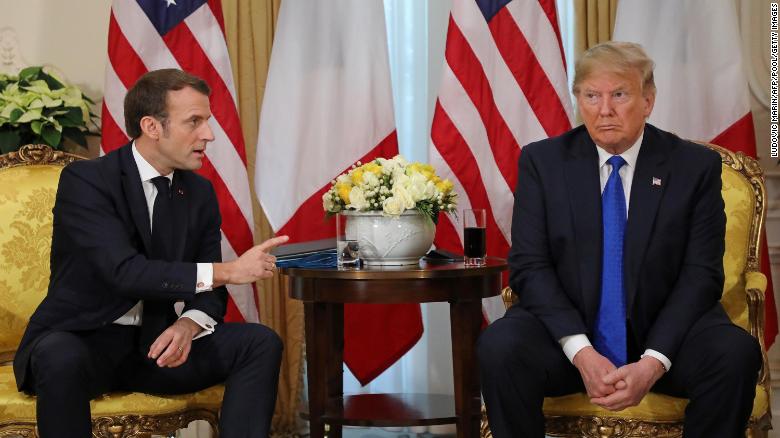 President Donald Trump and French President Emmanuel Macron at a meeting in London in December 2019.
