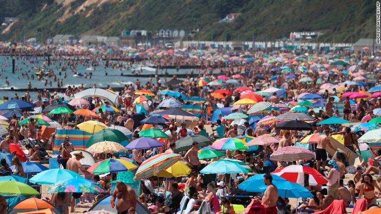 Officials in southern England declared a "major incident" over the beach crowds.