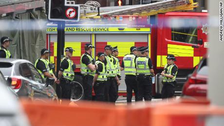 Police in Glasgow blocked off roads as emergency services dealt with the incident in the center of Scotland&#39;s largest city.