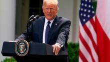 President Donald Trump speaks during a news conference with Polish President Andrzej Duda in the Rose Garden of the White House, Wednesday, June 24, 2020, in Washington. (AP Photo/Evan Vucci)