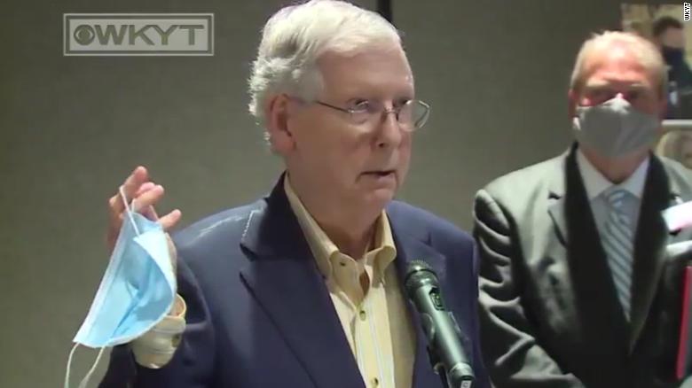 McConnell contrasts Trump to encourage wearing masks