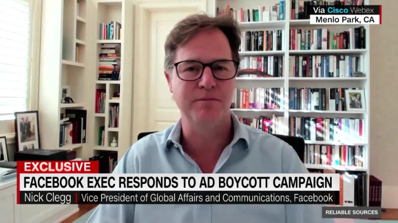 Facebook exec Nick Clegg responds to ad boycott campaign