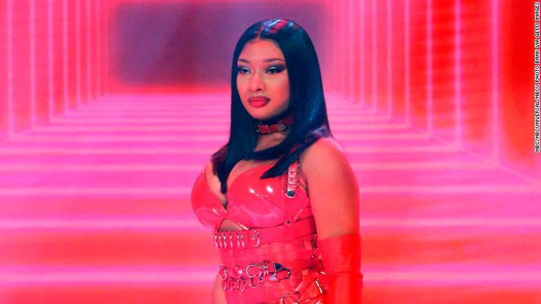 Megan Thee Stallion, shown here at a performance in February, won the first BET Award of the night for best female hip hop artist.