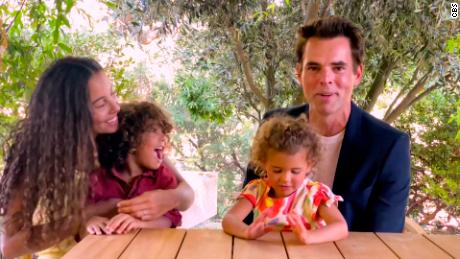 Jason Thompson accepted an award with his family during the Daytime Emmy Awards in June.