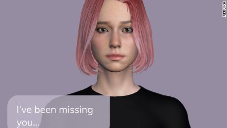 An avatar from virtual companion app Replika 