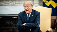 WASHINGTON, DC - JUNE 24: U.S. President Donald Trump looks on during a meeting Polish President Andrzej Duda in the Oval Office of the White House on June 24, 2020 in Washington, DC. Duda, who faces a tight re-election contest in four days, is Trump's first world leader visit from overseas since the coronavirus pandemic began. (Photo by Erin Schaff-Pool/Getty Images)