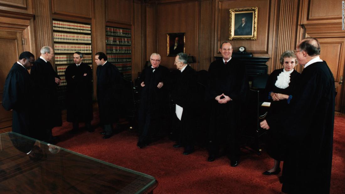 Thomas joins the rest of the Supreme Court justices in November 1991.