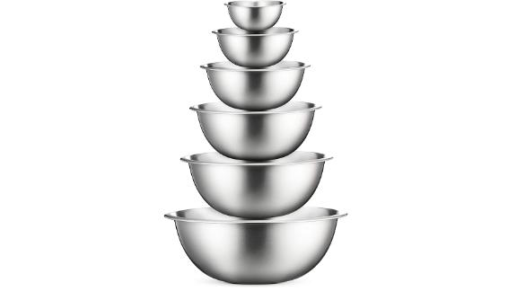 FineDine Premium Stainless Steel Mixing Bowls, Set of 6