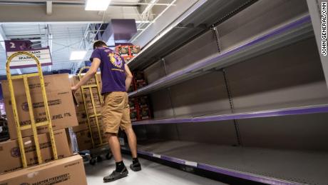 Bare shelves at the Phantom Fireworks store in Easton, PA. Unprecedented demand during the pandemic has many fireworks retailers struggling to keep up.