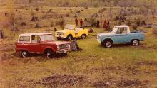 Classic Ford Broncos, like these 1969 models, have become highly collectible.